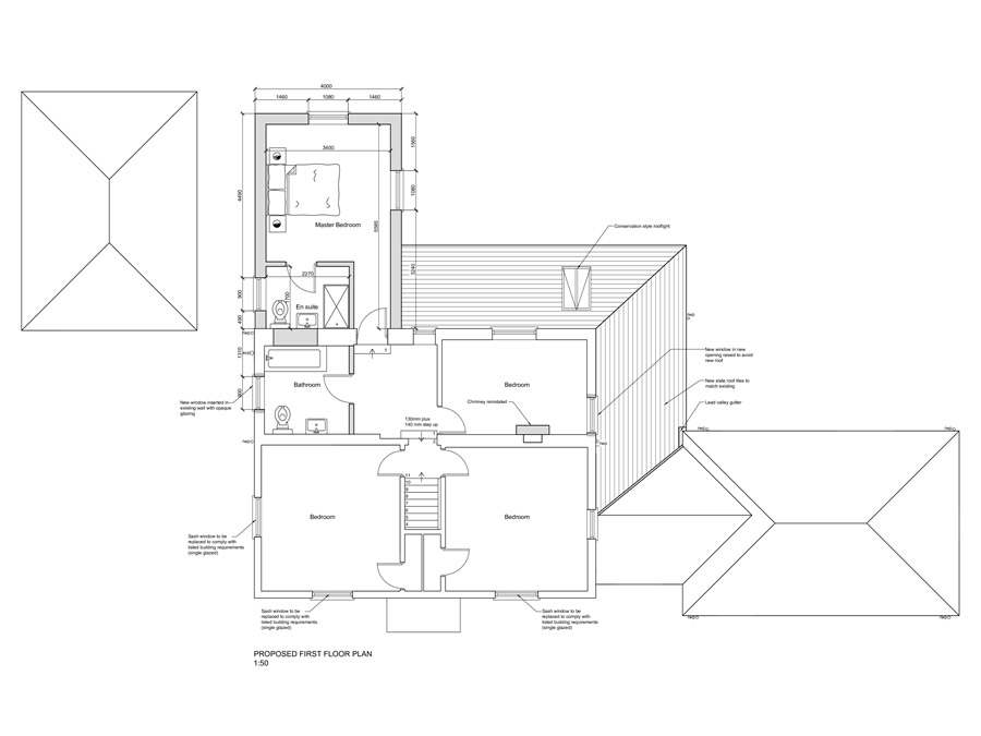 Grade II Listed Extension - Proposed first floor