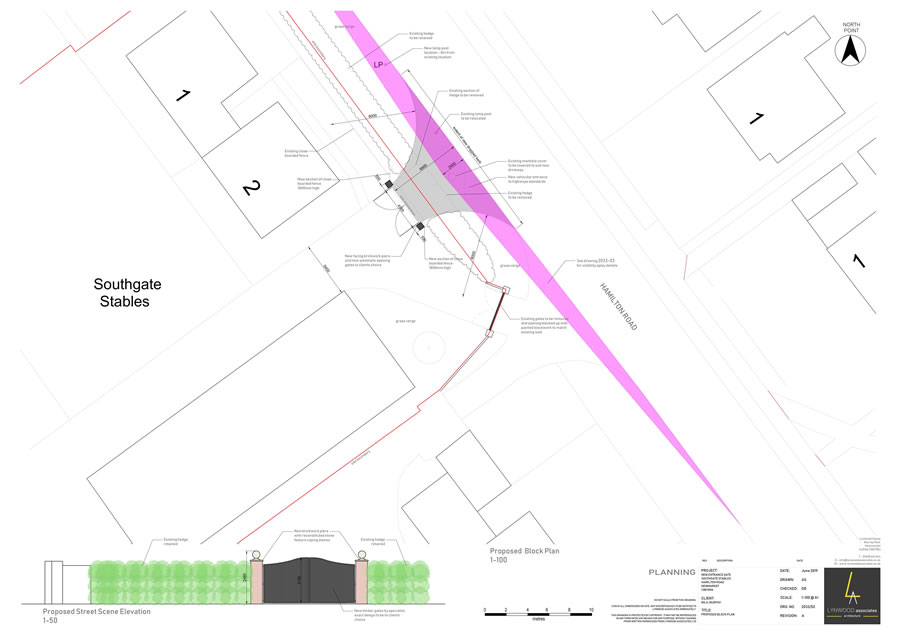 New entrance gates - Proposed block plan
